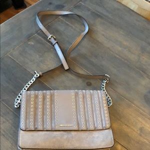 Brooklyn Large Grommet Suede & Leather Crossbody